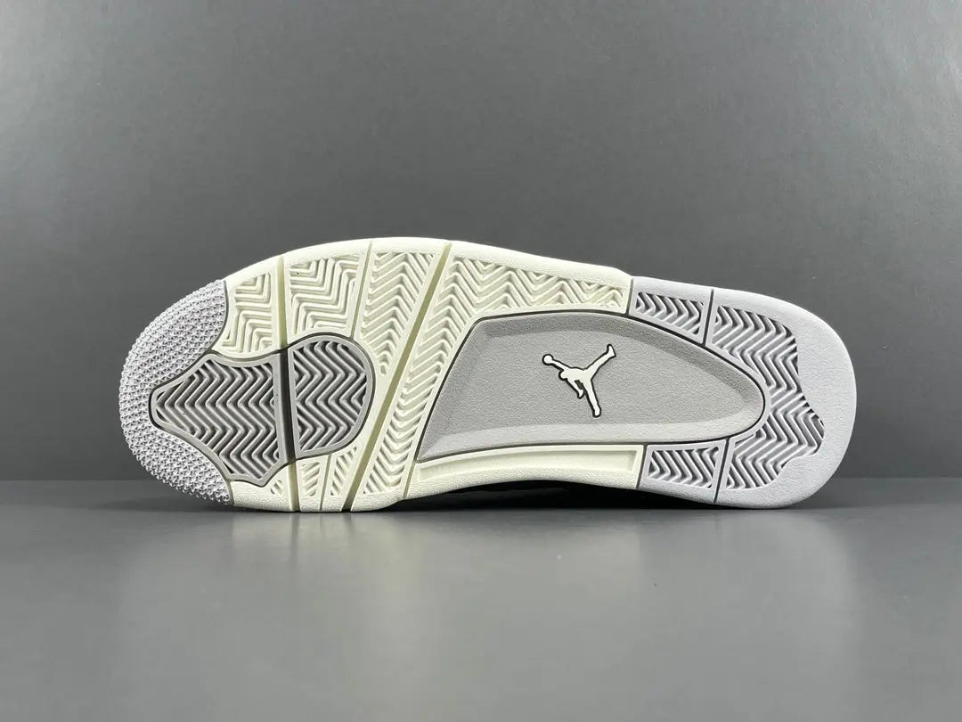 Air Jordan 4 Frozen Moments grey suede sneakers premium design men's shoes

