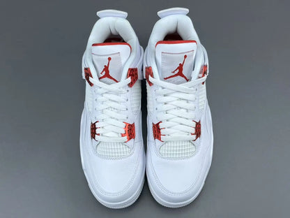 Air Jordan 4 Metallic Red white red black sneakers premium men's shoes
