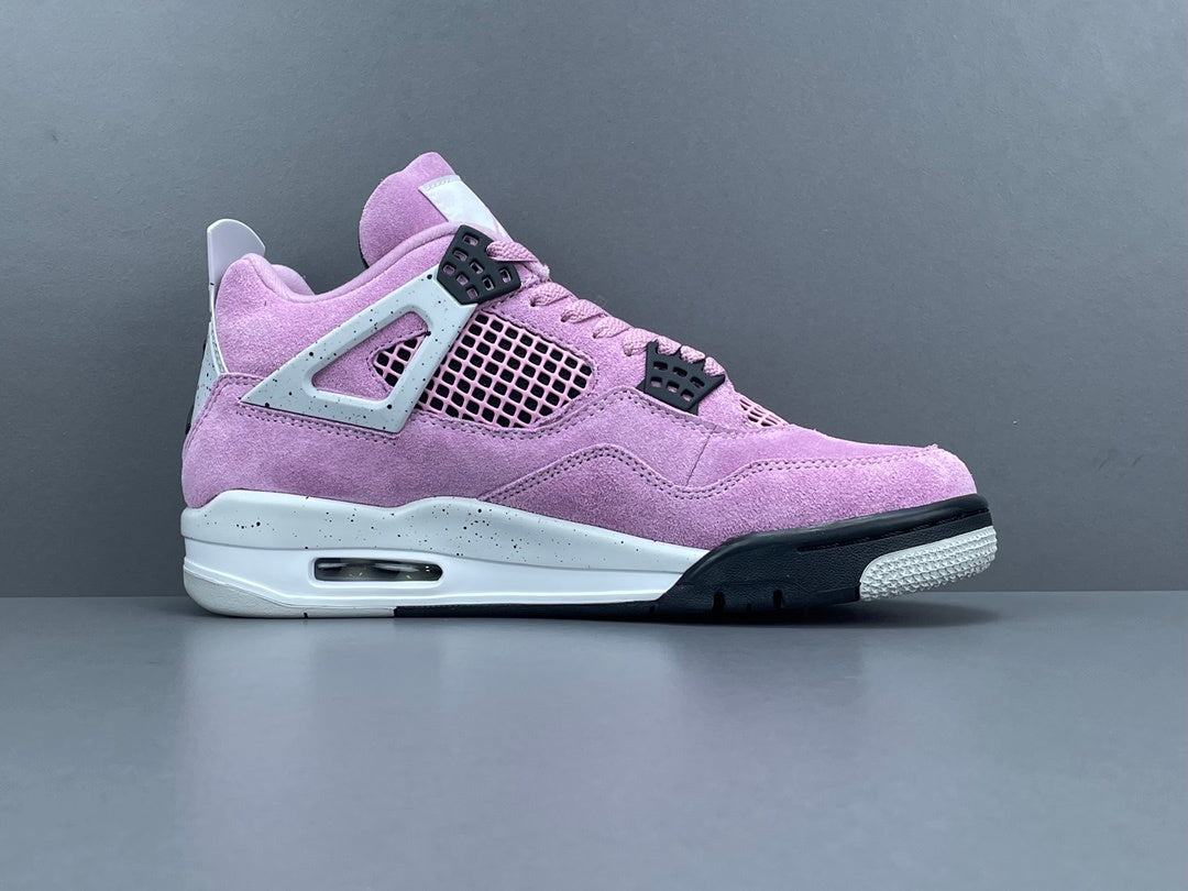 Air Jordan 4 Orchid sneakers side view pastel pink retro basketball shoes iconic style
