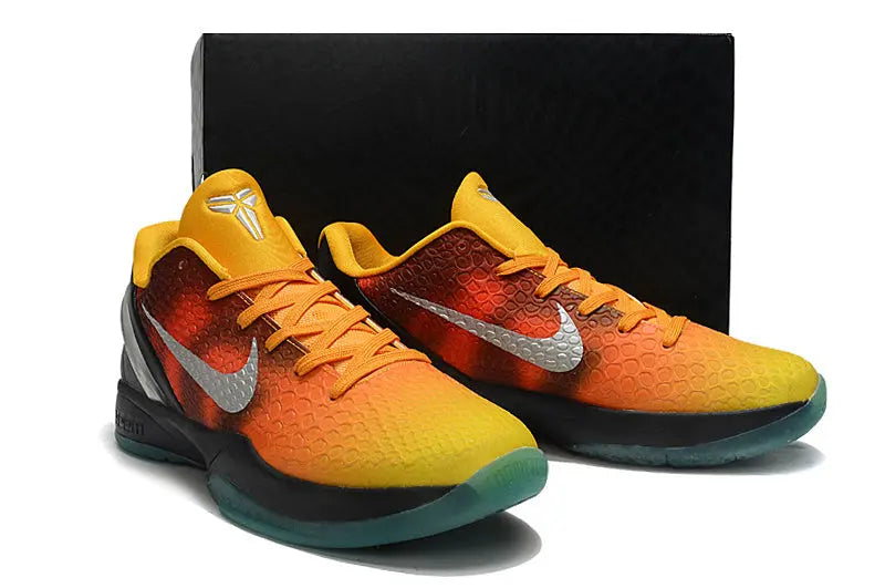 Nike Kobe 6 ASG Orange County Sunset sneakers with vibrant gradient colors and low-top silhouette.
