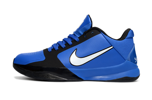 Nike Kobe 5 Protro Duke PE Game Royal basketball shoes in blue and white colorway
