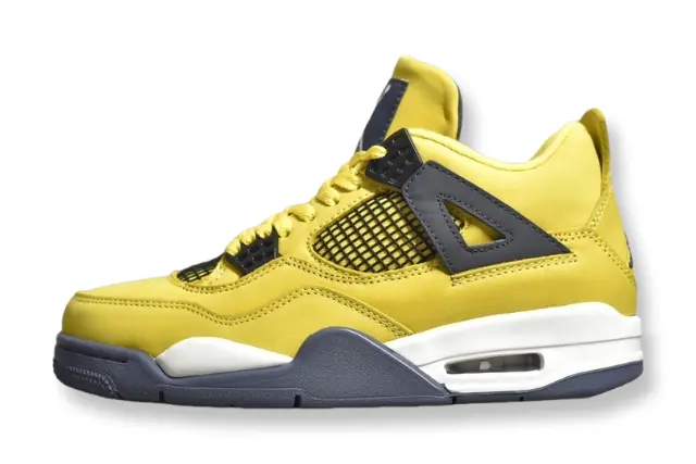 Air Jordan 4 Lightning yellow black sneakers premium men's shoes
