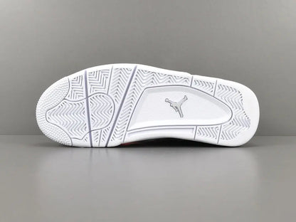 Jordan 4 Pure Money white metallic silver leather retro sneakers unisex premium
