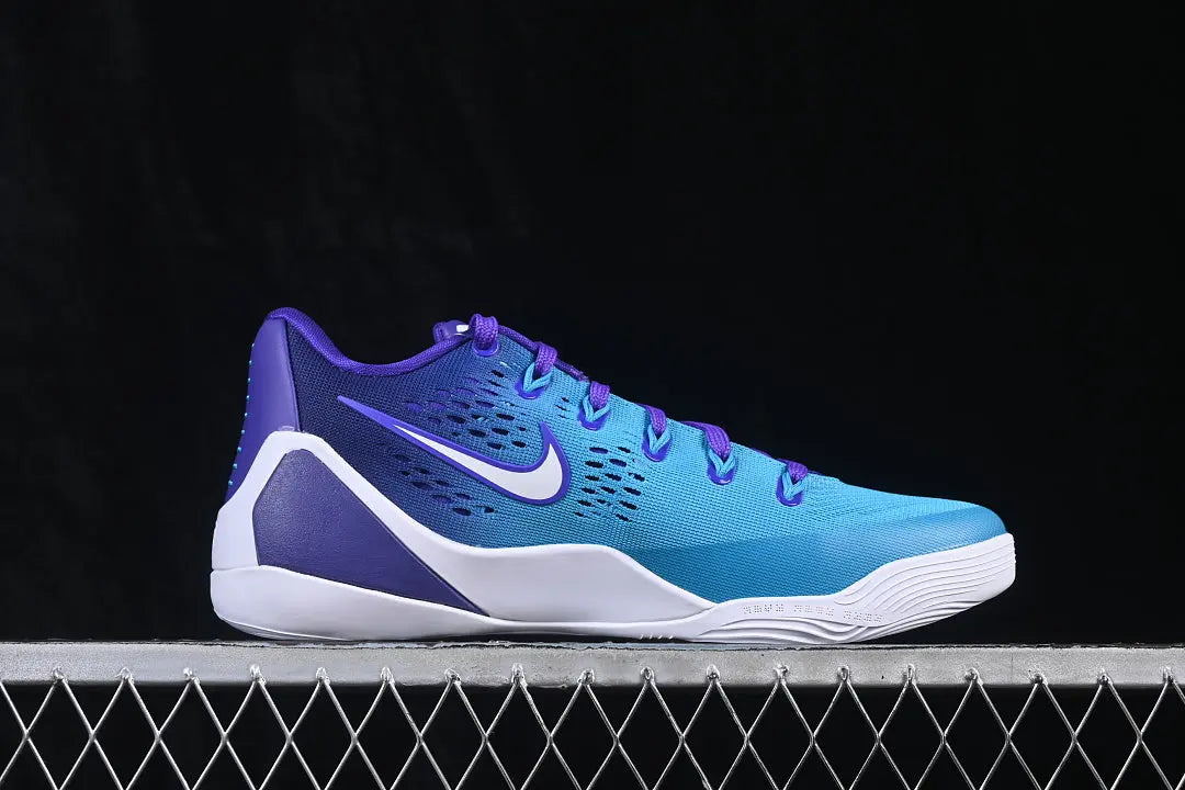 Nike Kobe 9 Elite Low EM Protro Draft Day purple and teal gradient basketball sneakers