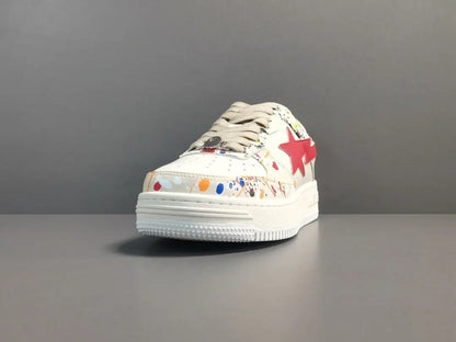 BAPE STA LOW sneakers paint beige streetwear casual premium stylish shoes