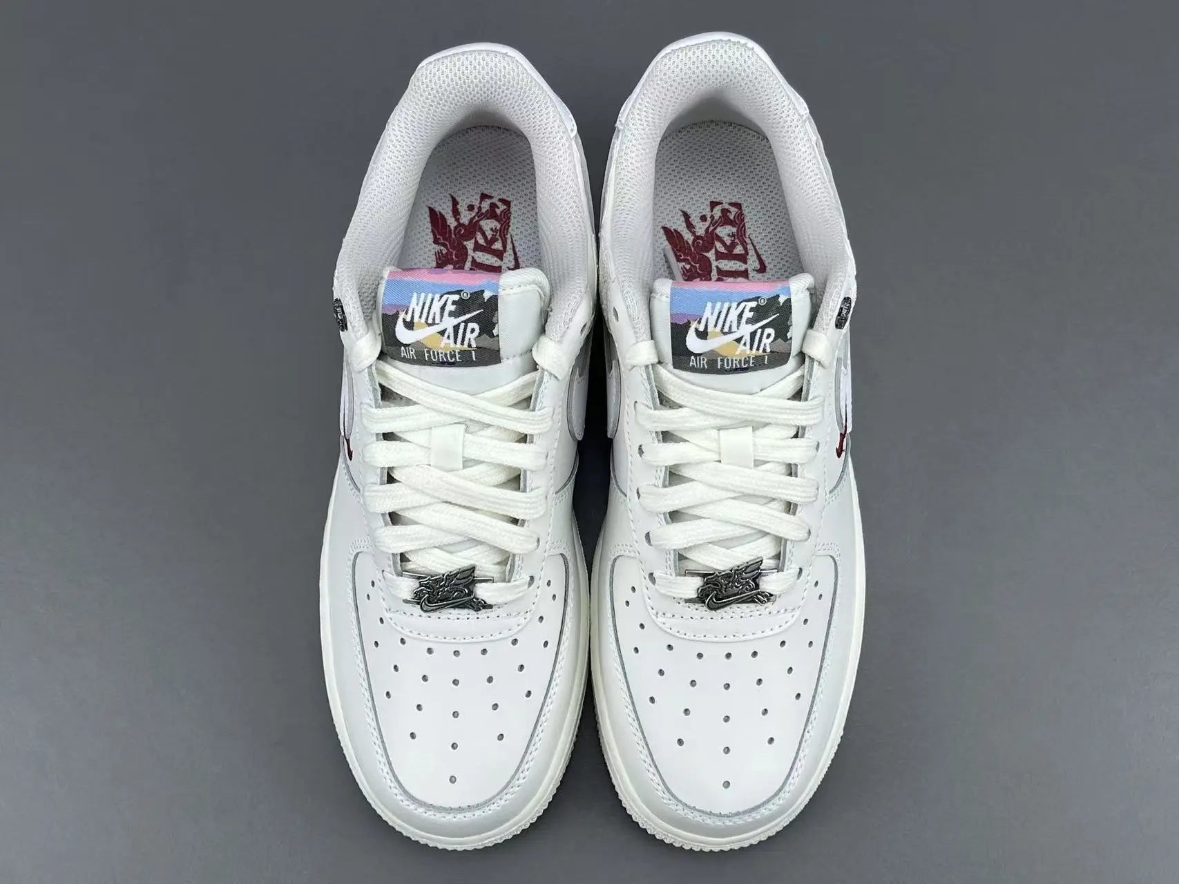 Nike Air Force 1 Pegasus Pack Phantom side view all-white leather sneaker