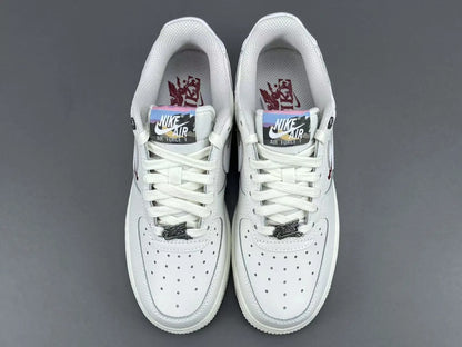 Nike Air Force 1 Pegasus Pack Phantom side view all-white leather sneaker