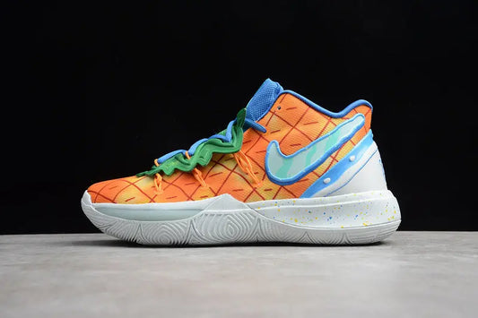 Nike Kyrie 5 x SpongeBob Pineapple House basketball shoes – orange textured sneakers inspired by SpongeBob home with Zoom Air cushioning