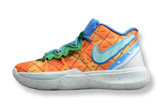 Nike Kyrie 5 x SpongeBob Pineapple House basketball shoes – orange textured sneakers inspired by SpongeBob home with Zoom Air cushioning