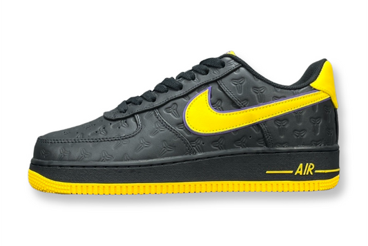 Nike Air Force 1 Kobe Bryant Lakers Away purple and gold leather sneakers
