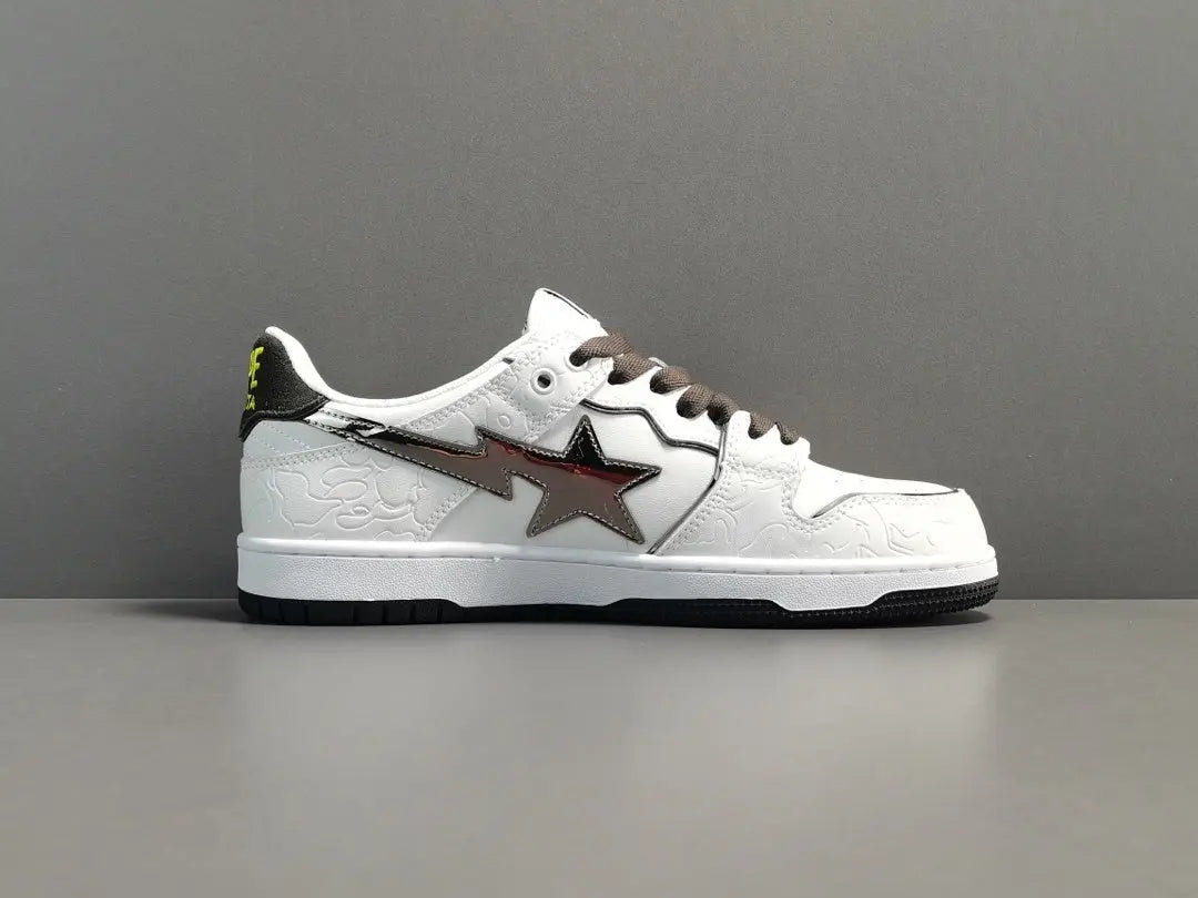 BAPE SK8 STA sneakers white silver streetwear premium casual stylish shoes