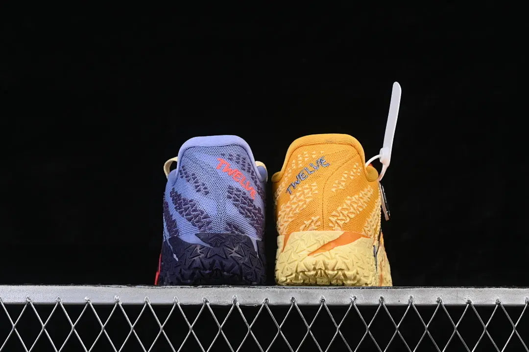 nike ja 3 x channel 12 basketball shoes side view with bold broadcast inspired colorway