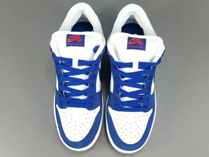 Nike SB Dunk Los Angeles Dodgers low top sneaker side view blue white