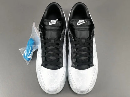 Nike Dunk Fragment White triple white low top sneaker clean side view