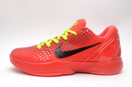 Nike Kobe 6 Protro Reverse Grinch basketball shoes green and black festive design
