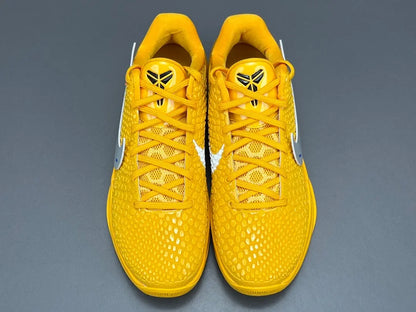 Nike Kobe 6 Protro Off-White yellow basketball shoes with bold collaborative design
