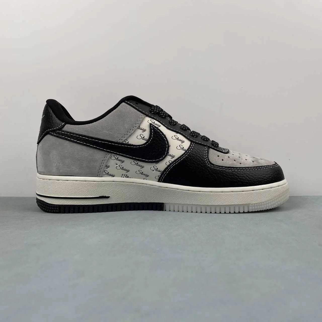 NIKE AIR FORCE 1 x STUSSY CUSTOM BLACK Replico