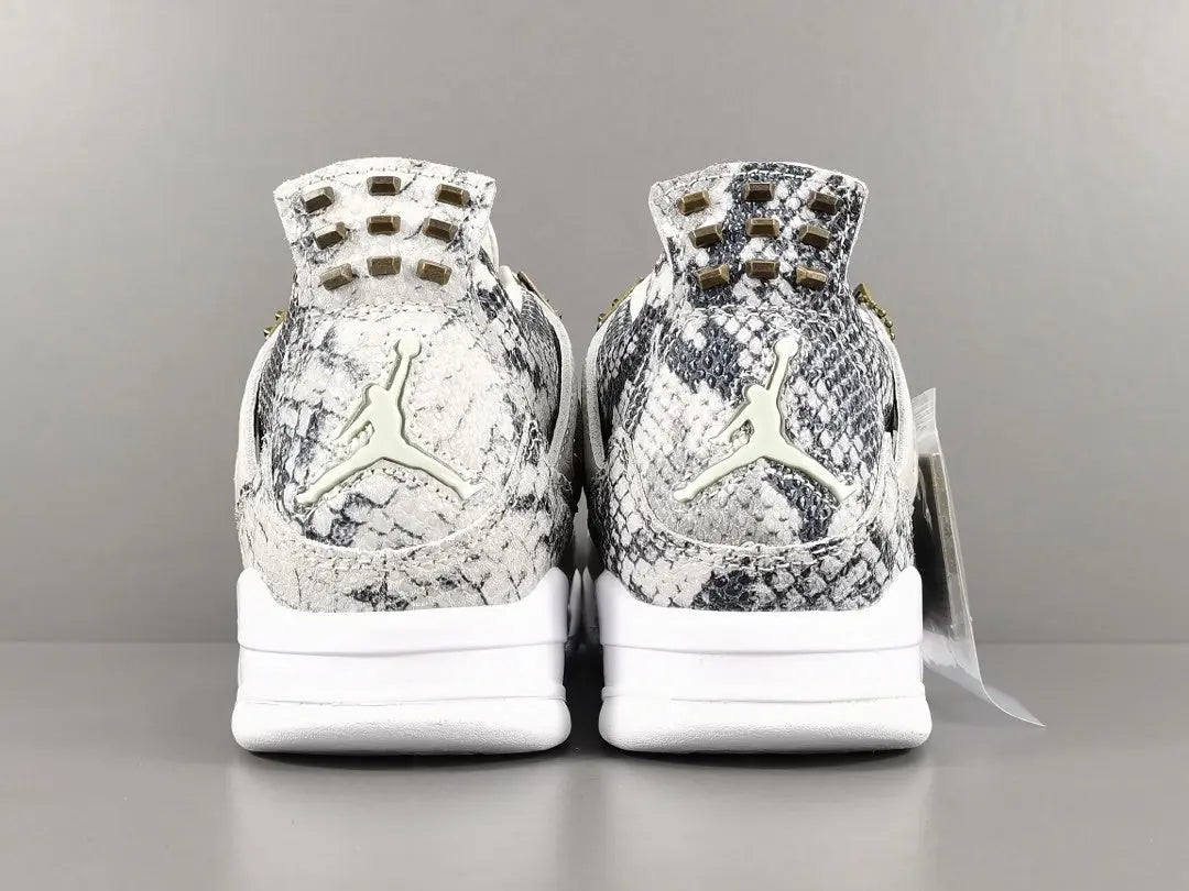 Air Jordan 4 Snakeskin sneakers side view luxury textured retro basketball shoes
