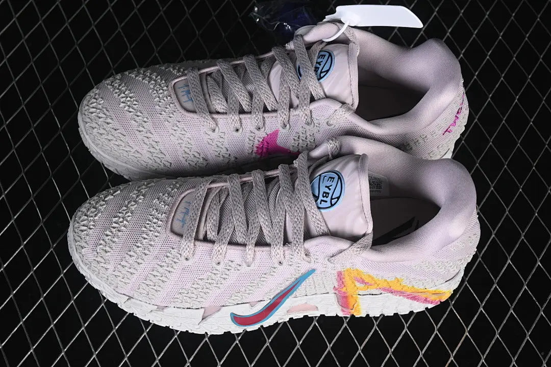 nike ja 3 x eybl basketball shoes side view with vibrant eybl inspired colorway