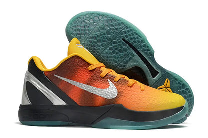 Nike Kobe 6 ASG Orange County Sunset sneakers with vibrant gradient colors and low-top silhouette.
