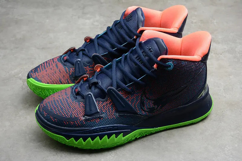 Nike Kyrie 7 x Midnight Navy basketball shoes – low-top sneakers with dark navy colorway and Zoom Air cushioning