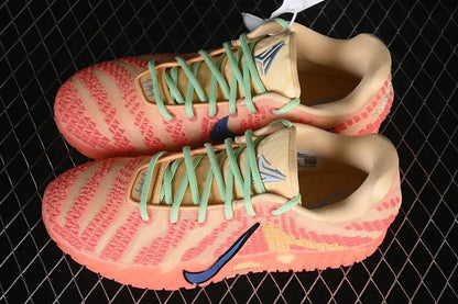 nike ja 3 x daybreak basketball shoes side view with clean sunrise inspired colorway
