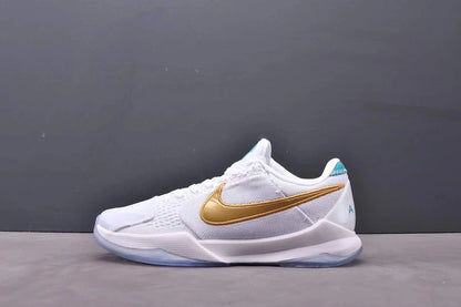 Nike Kobe 5 x Undefeated What If basketball shoes in clean white colorway
