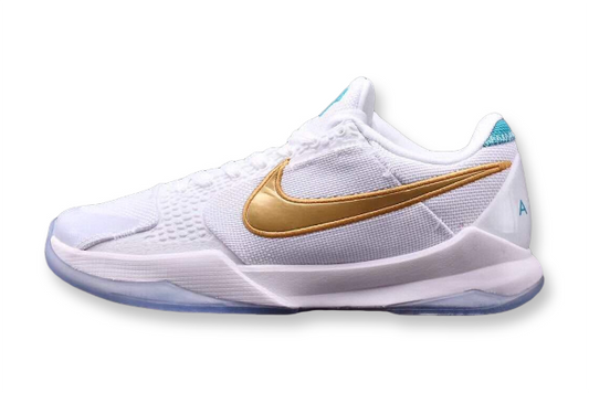 Nike Kobe 5 x Undefeated What If basketball shoes in clean white colorway
