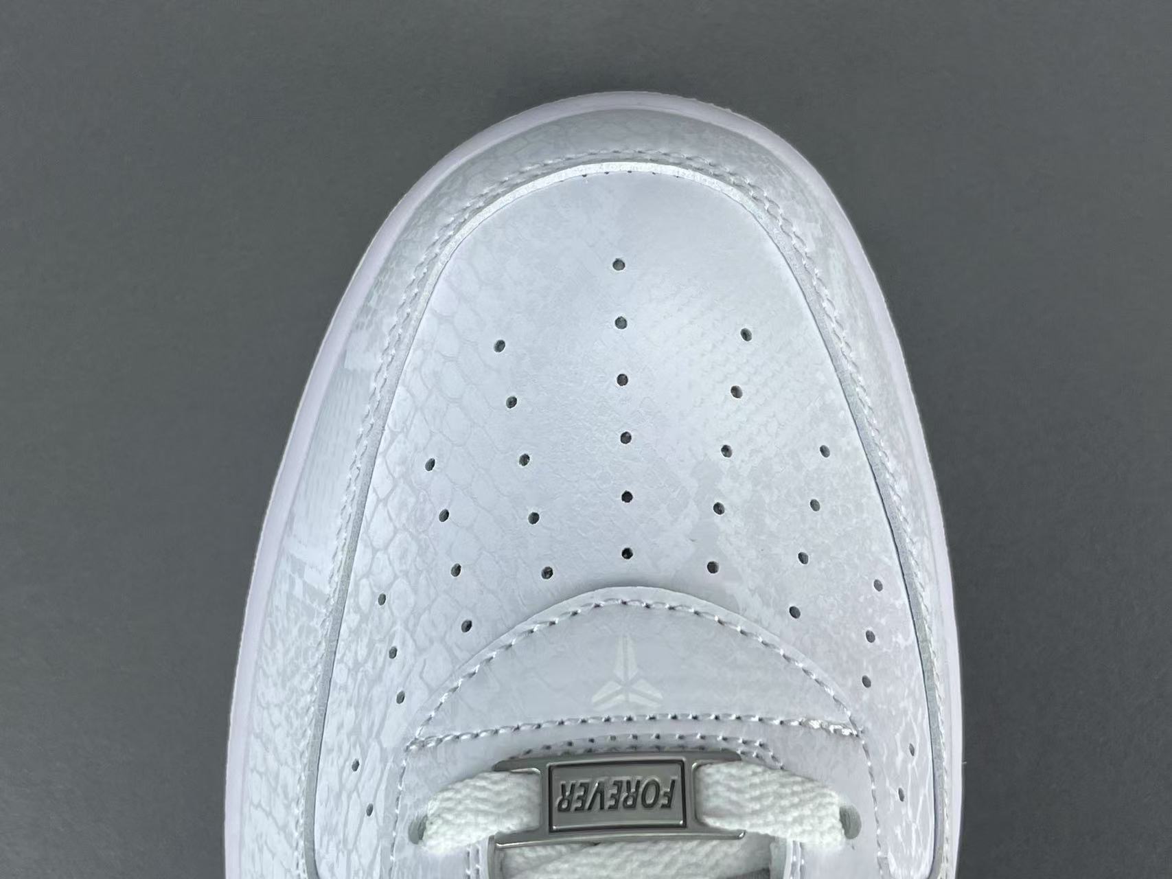 Nike Air Force 1 Kobe Bryant Forever white leather sneakers tribute design
