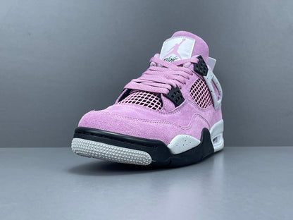 Air Jordan 4 Orchid sneakers side view pastel pink retro basketball shoes iconic style
