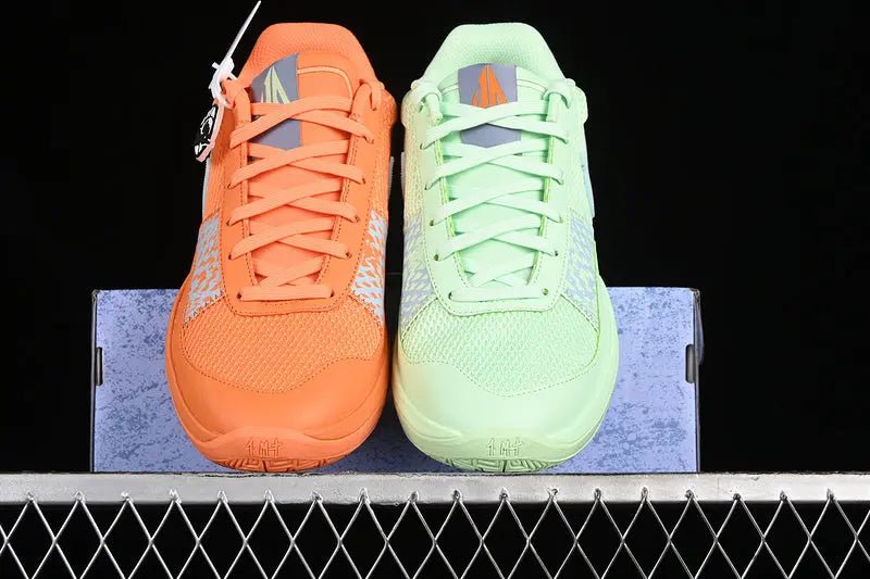 nike ja 1 x mismatched basketball shoes side view with contrasting unique colorway design