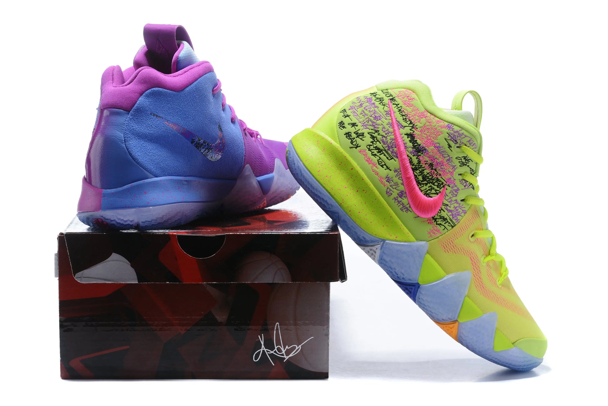 Nike Kyrie 4 x Confetti basketball shoes – low-top sneakers with multicolor confetti design and Zoom Air cushioning