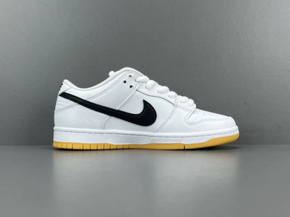 Nike SB Dunk Low White Gum skate shoes premium leather gum sole