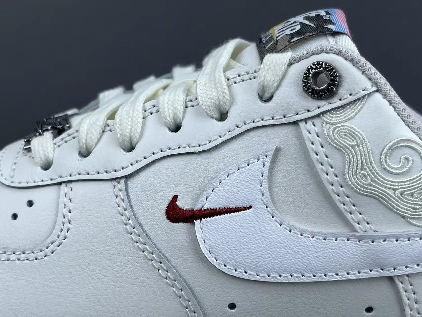 Nike Air Force 1 Pegasus Pack Phantom side view all-white leather sneaker