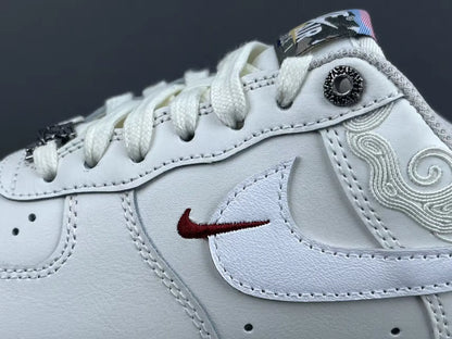 Nike Air Force 1 Pegasus Pack Phantom side view all-white leather sneaker