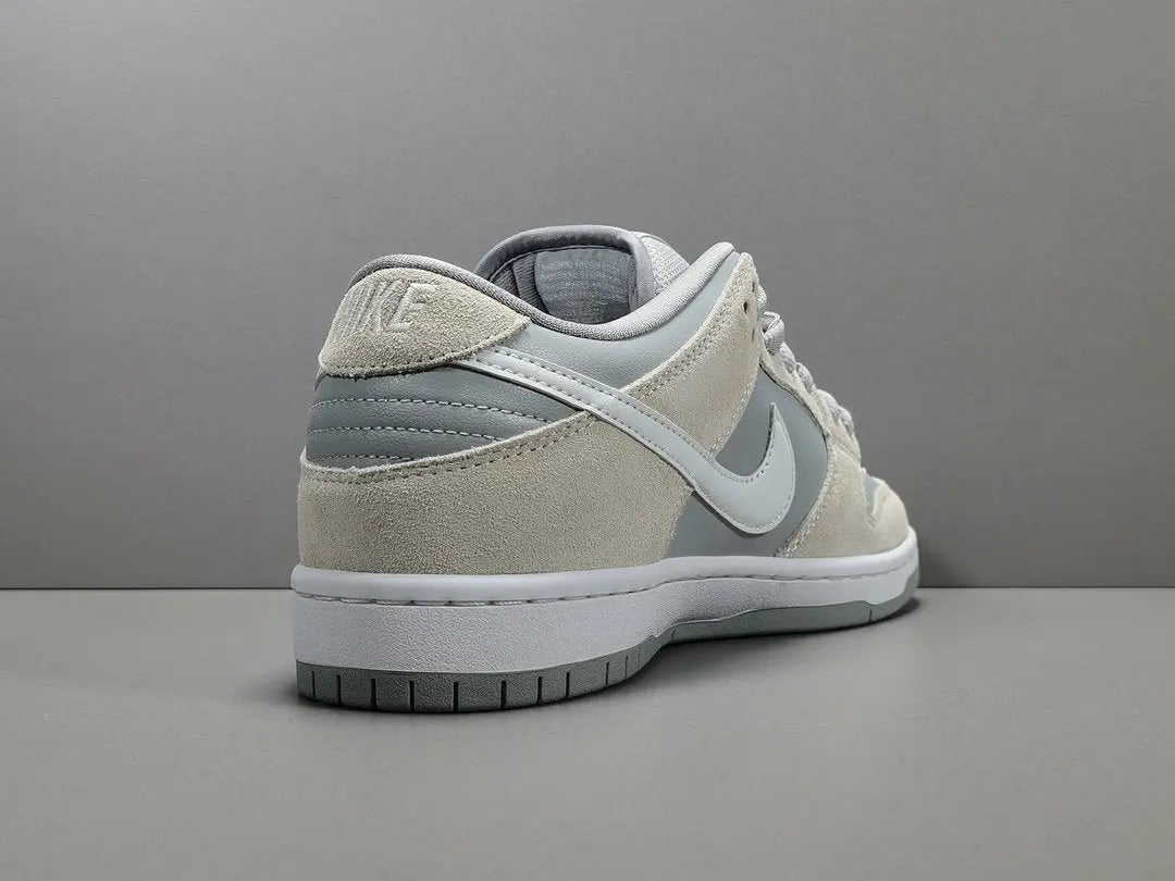 Nike SB Dunk Low Summit White Wolf Grey sneaker premium leather suede limited edition skate shoe