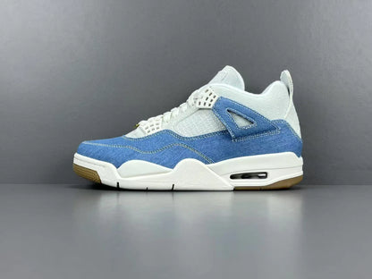 Air Jordan 4 Denim Worn Blue blue white grey sneakers premium men's shoes
