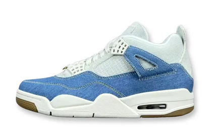 Air Jordan 4 Denim Worn Blue blue white grey sneakers premium men's shoes
