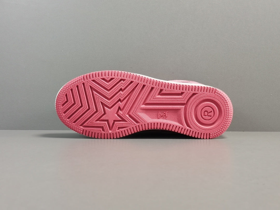 BAPE STA LOW sneakers soft pink suede streetwear casual premium shoes