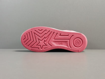BAPE STA LOW sneakers soft pink suede streetwear casual premium shoes