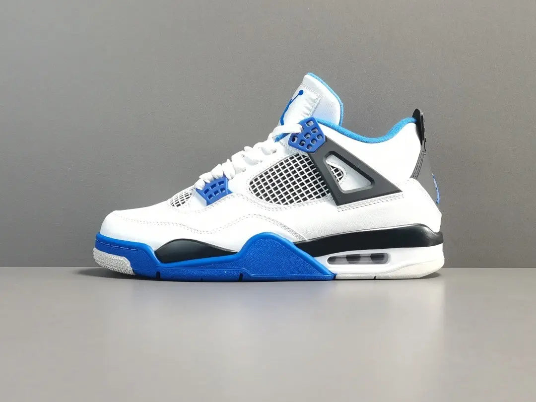 Air Jordan 4 x Motorsports sneakers black red white racing-inspired design
