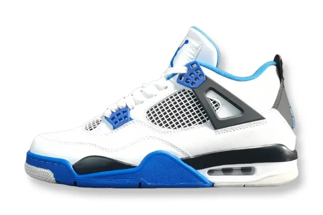 Air Jordan 4 x Motorsports sneakers black red white racing-inspired design
