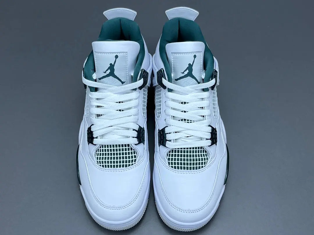 Air Jordan 4 Oxidized Green white leather sneakers premium men's shoes edition
