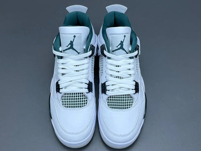 Air Jordan 4 Oxidized Green white leather sneakers premium men's shoes edition
