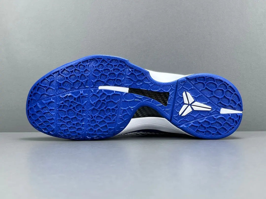 Nike Kobe 6 Protro Dodgers edition basketball shoes in blue and white.
