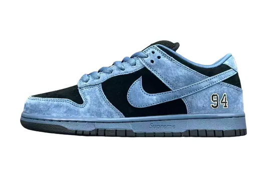 Nike SB Dunk Supreme 94 Ocean Fog low top sneaker side view grey white
