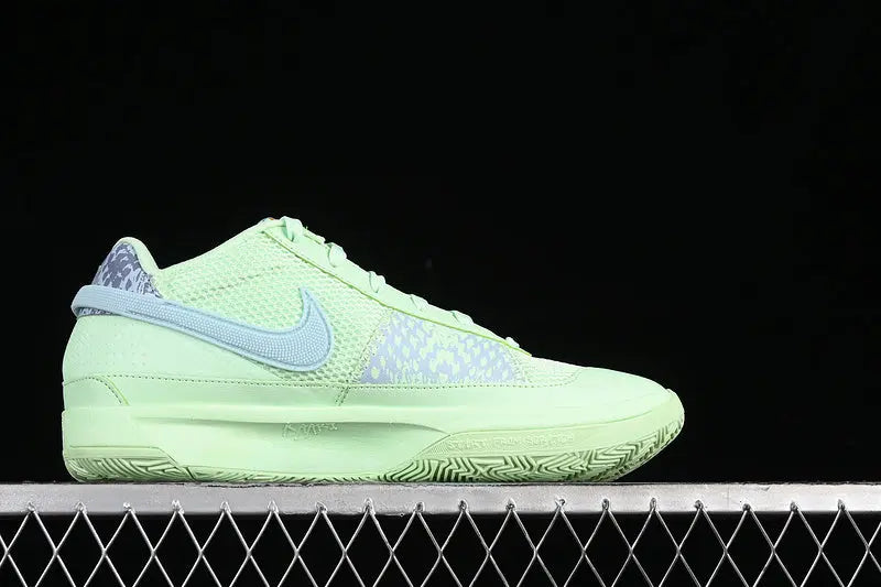 nike ja 1 x mismatched basketball shoes side view with contrasting unique colorway design