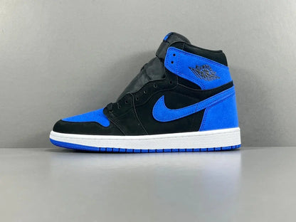 Air Jordan 1 High OG Royal Reimagined side view blue white leather sneaker