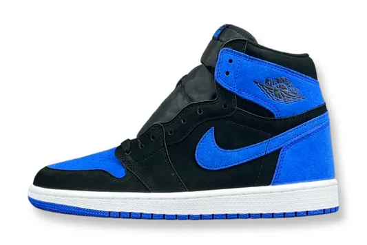 Air Jordan 1 High OG Royal Reimagined side view blue white leather sneaker