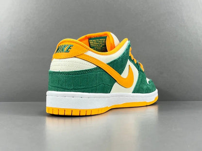 Nike SB Dunk Legion Pine Kumquat low top skate sneaker side view green orange